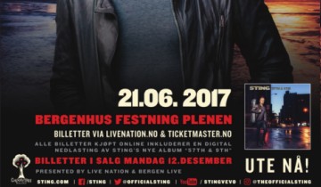 New show in Bergen just announced on 21 June 2017...