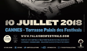 Sting confirms show in Cannes on 10 July...