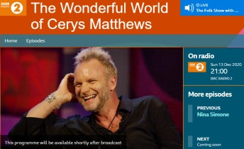 Sting featured on 'The Wonderful World of Cerys Matthews', Dec 13...