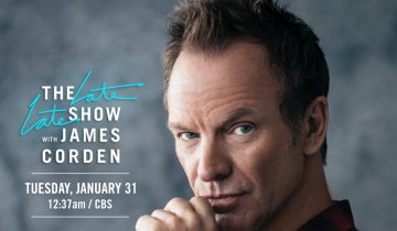 Sting will appear on The Late Late Show with James Corden on January 31...