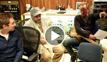 Behind the scenes with Sting and Shaggy at the recording studio...