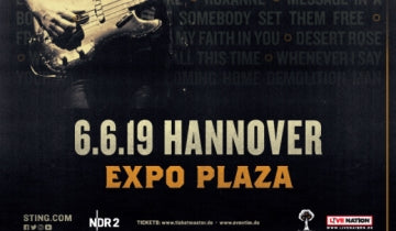 Sting confirmed to perform at Hannover Expo, Germany on 6 June...