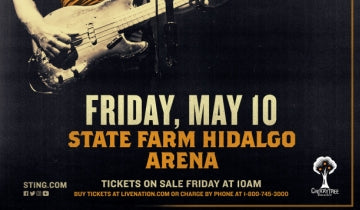 New show confirmed in Hidalgo, TX on 10 May...