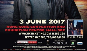 New Show Announced in Hong Kong 3 June 2017...