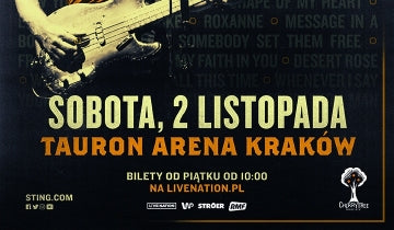 Sting: My Songs KrakĆ³w Show Confirmed 2 November at Tauron Arena...