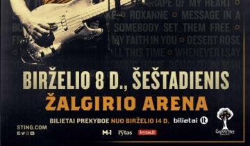 Sting to perform in Kaunas, Lithuania  in June 2019...