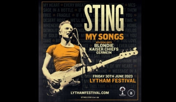 Sting to perform at UK's Lytham Festival 30 June 2023...