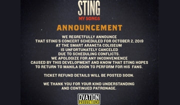 Manila Show canceled due to scheduling conflicts...