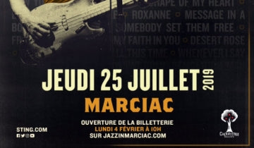 Sting confirmed to perform at Jazz in Maraic, France on 25 July...