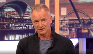 Sting appeared on The One Show 11 October...