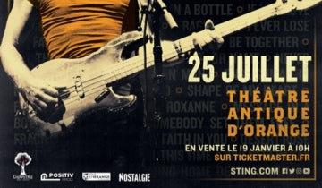 Sting confirmed to play Theatre Antique d'Orange in France, 25 July...