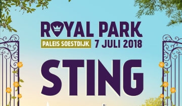 Sting to headline Royal Park Festival in The Netherlands on 7 July...