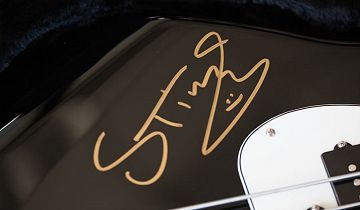 Signed Sting Bass for auction to benefit the Rainforest Foundation...