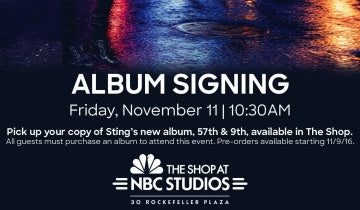 In-Store Signings of 57th and 9th at The Shop at NBC Studios Friday, November 11