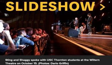 Sting and Shaggy spoke with USC Thornton students at the Wiltern Theatre on October 15...