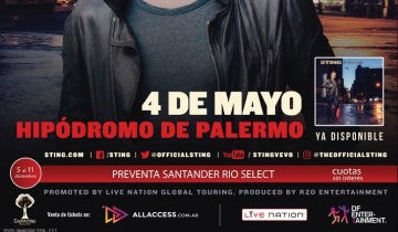 Sting's 57th & 9th Tour extends with Additional Dates in South America...