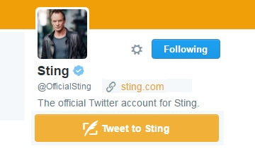 Sting on Twitter...