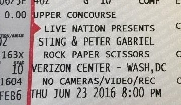 Sting, Peter Gabriel Play Rock Paper Scissors At The Verizon Center...