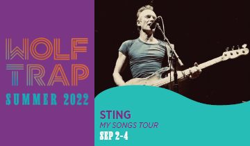 Sting returns to Wolf Trap, VA with three shows this September...