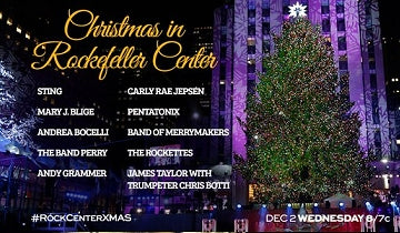 NBCā€™S Annual ā€Christmas In Rockefeller Centerā€™ Celebrates The Music Of The Holidays Live On Wednesday, Dec 2...