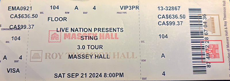 Ticket courtesy of Jim & Tracey Campbell