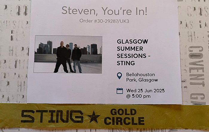 Ticket courtesy of Stevie Welsh