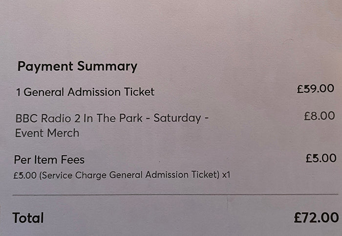 Ticket courtesy of Stevie Welsh